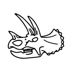 hand drawn prehistoric dinosaur skeleton head line art design © Zen20