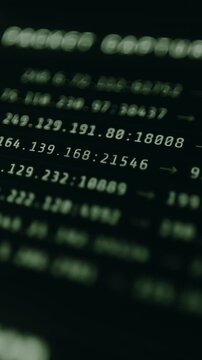 Monitoring network activity with source and destination IPs and ports