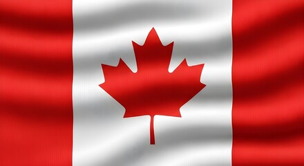 Obraz premium Realistic Waving Canada Flag with 3D Texture and Ripples