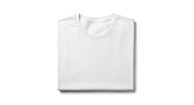 Folded white t shirt on a seamless white background for design layouts