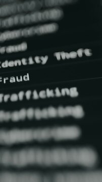 Police database displaying list of offenses for multiple criminals