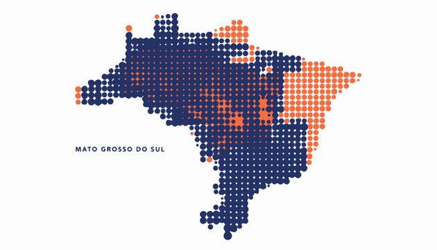 Brazil Mato Grosso do Sul map illustration