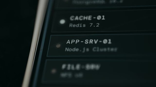 Components of a distributed system, dashboard interface for a server infrastructure