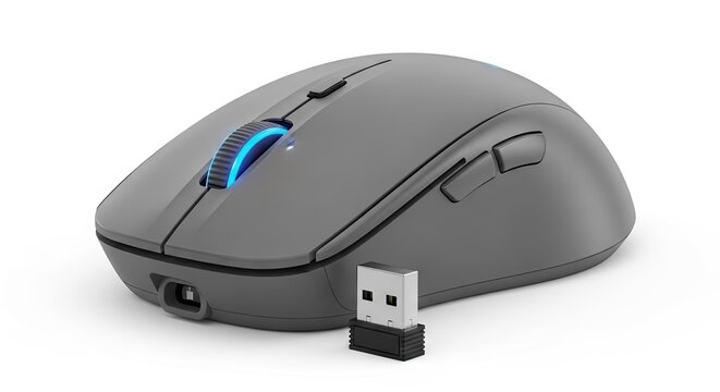 Modern ergonomic wireless computer mouse with scroll wheel and usb receiver