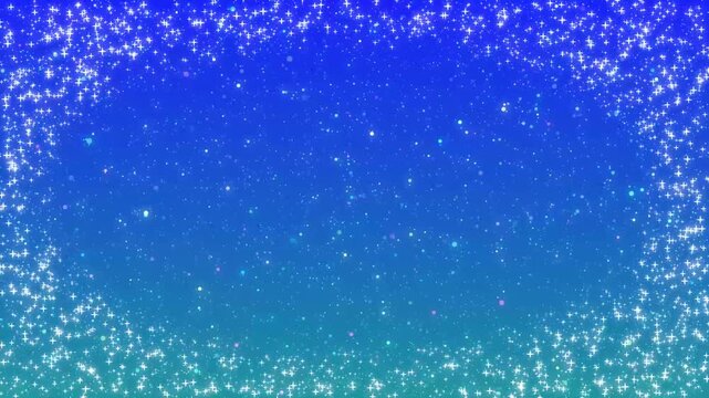 Starry Night Sky Loop Background with Glitter Frame and Twinkling Stars, Seamless 30 Seconds 4K