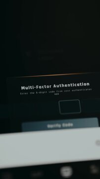 Screen requesting a Multi-Factor Authentication code