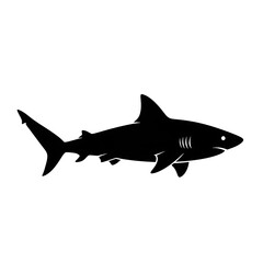 Fototapeta premium Black silhouette of a shark fish.