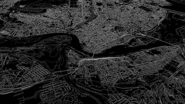 3D looped animation of city - Irkutsk Russia