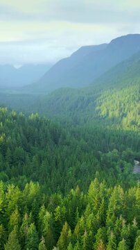 Aerial view of stunning mountain landscape. Taken near Vancouver