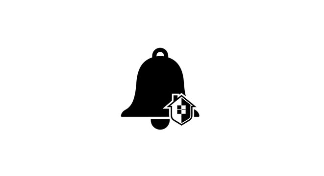 Black Bell with Alarm Symbol.