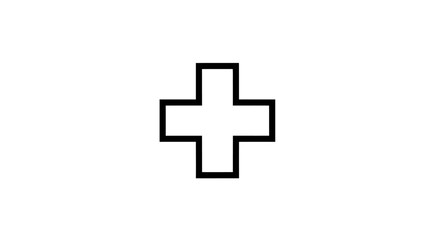 Fototapeta premium Black Cross Symbol Icon Sign.