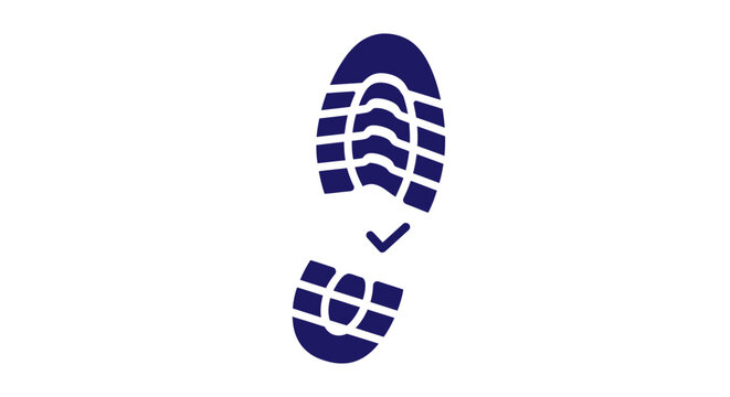 Blue Footprint Trail Mark Symbol.