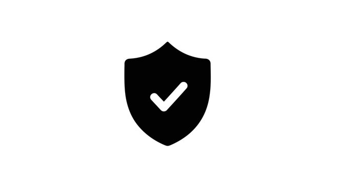 Black Shield with White Check Mark.