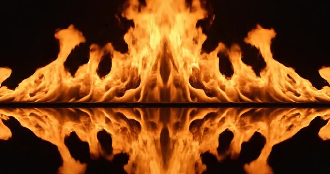 Flickering Fire Reflections on Black Background.