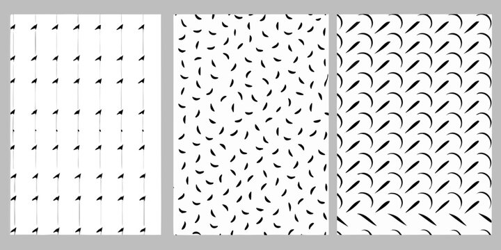 Abstract triptych featuring varying densities of curved black lines on white