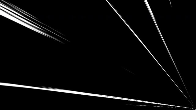 Speed line comic overlay animation with fast zoom effect on transparent background 4K high resolution.