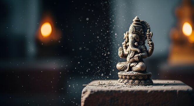 Elegant Lord Ganesha Idol Celebrated During Varaha Jayanti with Traditional Rituals and Devotional Atmosphere