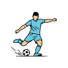 Obraz premium Soccer Player Kicking Ball with Intensity.