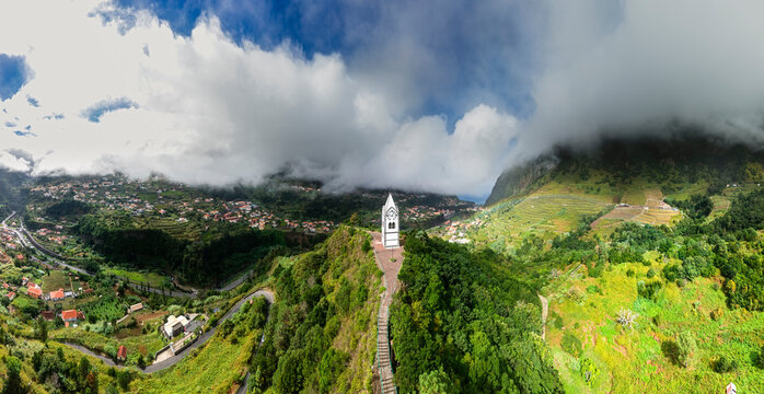 Aerial view of Capelinha de Nossa Senhora de F�tima in Madeira