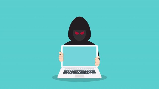 	
Cybersecurity hacker attack animation, digital threat, data theft, identity risk, cyber crime concept video	
