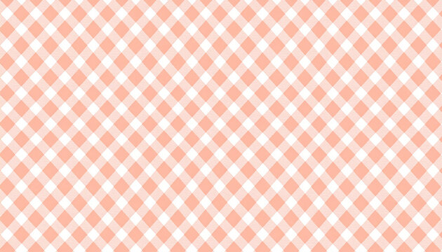 Soft peach and cream gingham pattern with delicate pastel tones. Seamless checkered background ideal for weddings, baby themes, feminine branding, fabric design, and elegant packaging.