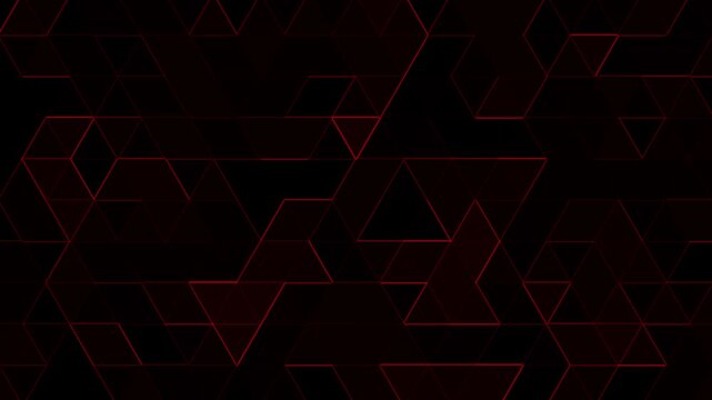 Red black futuristic cyber polygonal mesh grid abstract pattern animation background