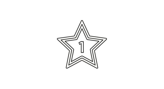 Outlined star shape with number one.