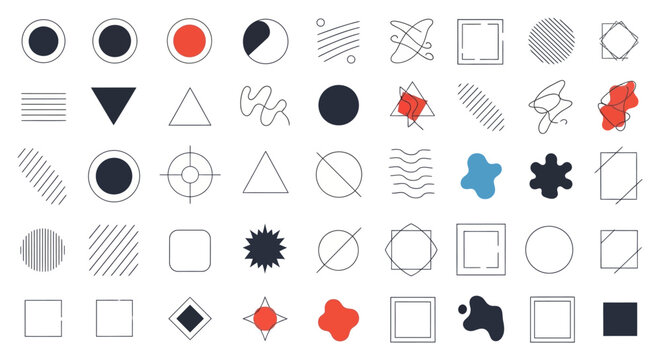 Collection of various geometric shapes icons.