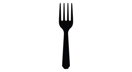 A black fork stands out against a white background simple silhouette © nhpvect02