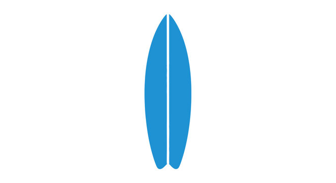 Blue surfboard on white background.