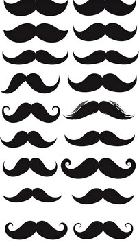 A collection of 15 various mustaches