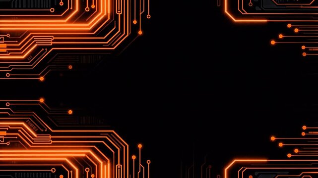 Orange circuit board design with light effect