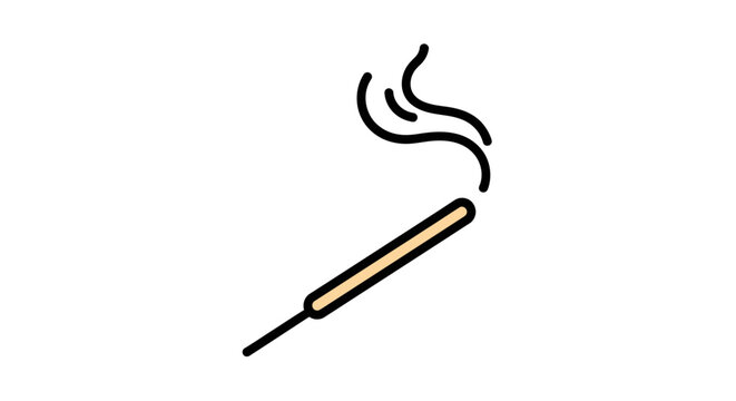 Cigarette with smoke rising slowly.