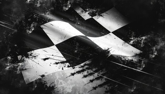 Victory finish line flag with dramatic grunge texture for competitive events and winning presentations