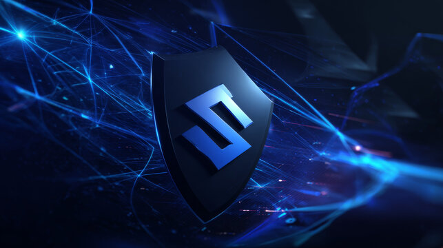 Cyber security intelligence data protection with letter S network lines overlapping in shield shapes technology vector logo design concept. Abstract shield security icon logotype for ID ui, identify.