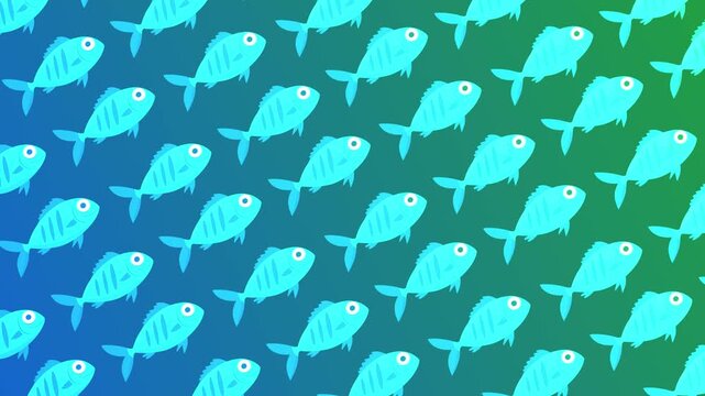 4K, ocean fish, pattern animation, loopable
