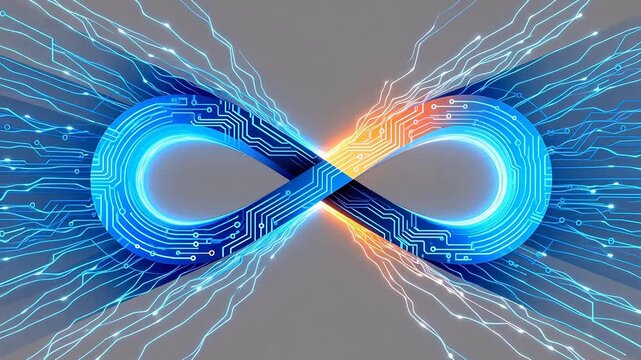 Infinity symbol with circuit board design