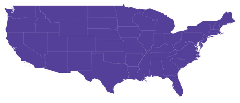 Map of USA With States Outline Blank