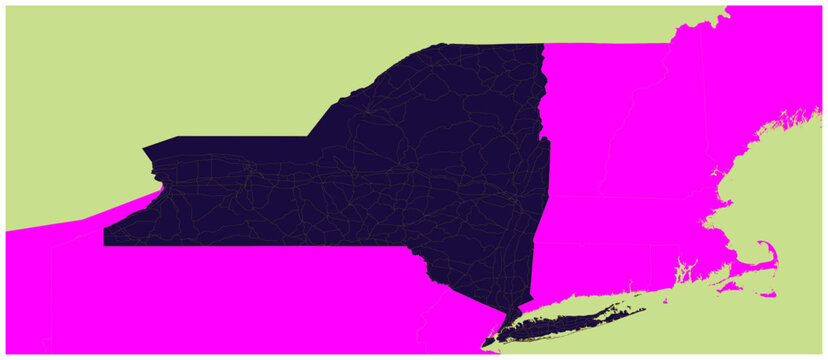 New York Road Map Vector Outline map for reuse ai and edible 