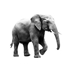 Fototapeta premium Elephant in halftone style isolated on light background
