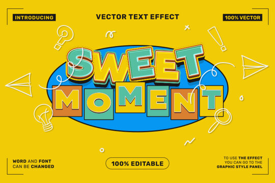 Sweet Moment 3D Editable Vector Text Effect
