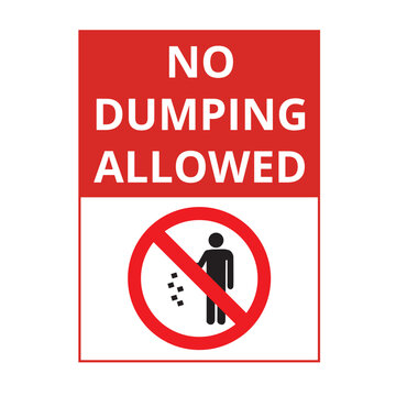 No dumping allowed sign isolated on a white background