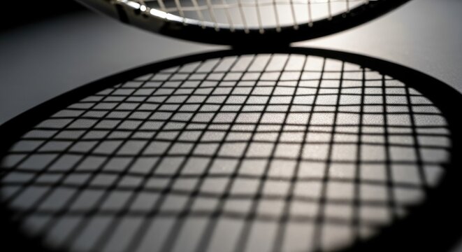 Close-up of Tennis Racket Netting.