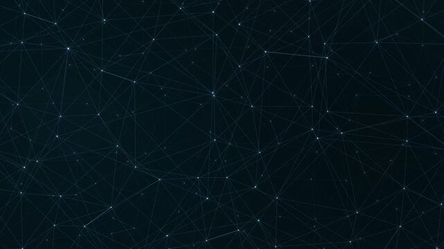Dark blue triangle plexus low poly network connection web abstract geometric background animation