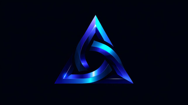 Artificial intelligence with overlapping Triangle shapes technology Analysis logo vector design concept. AI technology logotype symbol for advance technology, tech company, ui, robotic, web, identity.