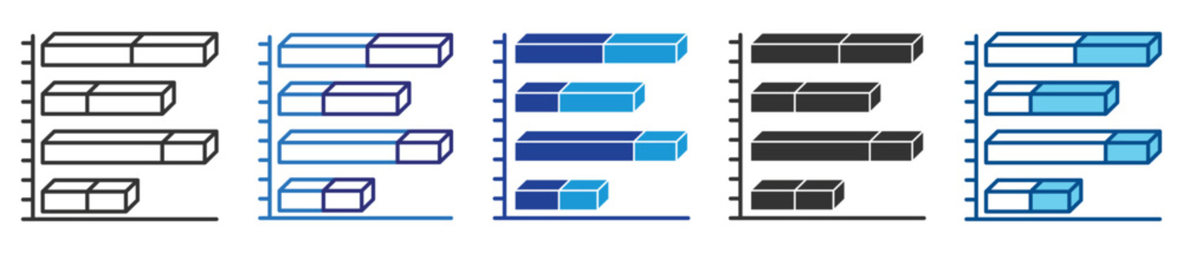 Data comparison icon set multiple style collection