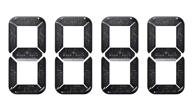Digitized image of four segment display numbers, showing the numeral eight repeated. The digits are in a 7-segment style