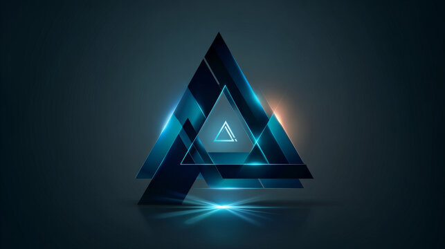 Artificial intelligence with letter A overlapping triangle shapes technology Analysis logo vector design concept. AI technology logotype symbol for advance technology, tech company, identity, ui, web.