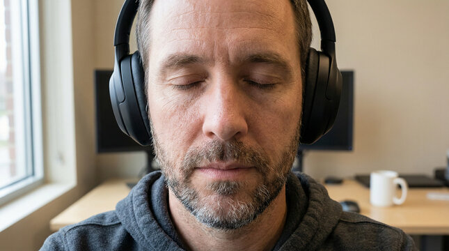 White man using screen reader on smartphone accessibility inclusion