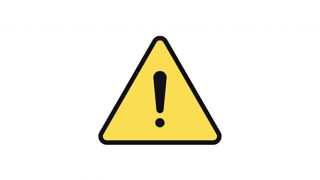 Partial reveal warning triangle animation with dark foreground overlay transition Prores Alpha Channel 4K 60fps